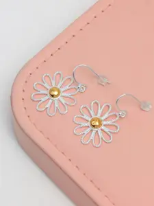 LeCalla 925 Sterling Silver Plating Floral Shaped Drop Earrings