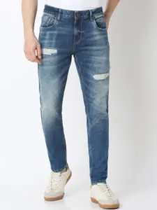 SPYKAR Men Slim Fit Mildly Distressed Light Fade Jeans