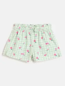 Chicco Girls Checked Regular Fit Shorts