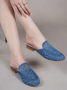 Lavie Women Round Toe Embellished Mules Flats