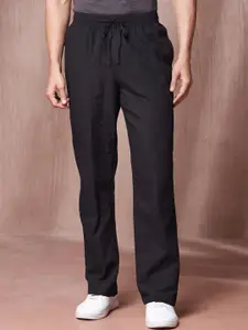 Fabindia Men Relaxed Fit Mid-Rise Trousers