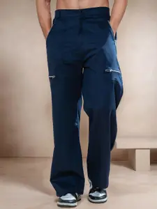 The Roadster Lifestyle Co Men Pure Cotton Mid Rise Trousers