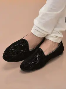 FAUSTO Men Embellished Velvet Mojaris
