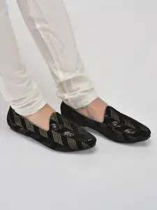 FAUSTO Men Round Toe Velvet Mojaris