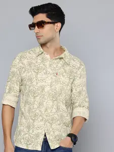 Levis Slim Fit Floral Printed Linen Cotton Casual Shirt
