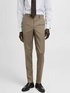 MANGO MAN Checked Slim Fit Pleated Trousers