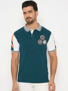 Duke Men Colourblocked Polo Collar Cotton Slim Fit T-shirt