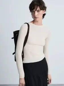 MANGO Ribbed Pullover