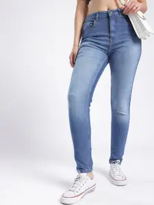 glitchez Women Skinny Fit Heavy Fade Stretchable Jeans