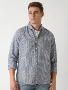 Louis Philippe Sport Men Micro Checked Casual Shirt