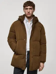 MANGO MAN Water-Repellent Hooded Longline Puffer Jacket