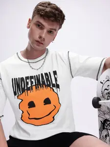 Kook N Keech Men Printed Drop-Shoulder Sleeves Oversized Pure Cotton T-shirt