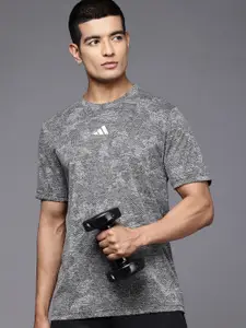 ADIDAS Brand Logo Detail Perforated Detail Training Aop T-shirt