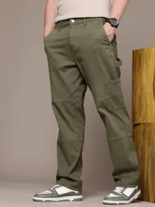 The Roadster Lifestyle Co. Men Relaxed Loose Fit Cargos Trousers