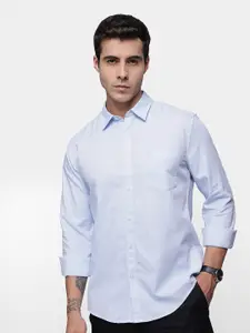 French Connection Pure Cotton Self Design Slim Fit Opaque Casual Shirt