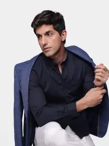 French Connection Pure Cotton Self Design Slim Fit Textured Casual Shirt