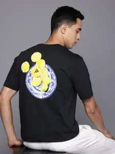 ADIDAS Men Printed Regular Fit Pure Cotton T-Shirt