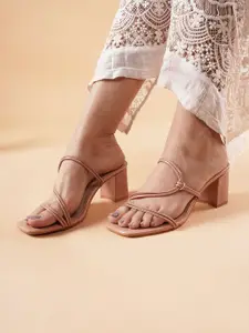 DressBerry Women PU Block Heel Sandals