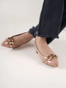 DressBerry Embellished Block Pumps with Bows