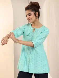 Libas Woven Design Pleated Kurti