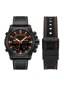 REACTION KENNETH COLE Men Dial & Leather Straps Analogue Watch KRWGP0069903