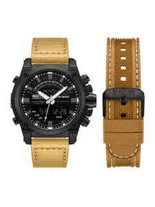 REACTION KENNETH COLE Men Dial & Leather Straps Analogue Watch KRWGP0069904