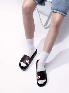 Kook N Keech Women Mickey & Minnie Printed Sliders