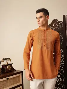 House of Pataudi Yoke Chikankari hand embroidered jashn short kurta