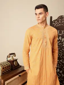 House of Pataudi Hand crafted chikankari pure cotton Jashn kurta