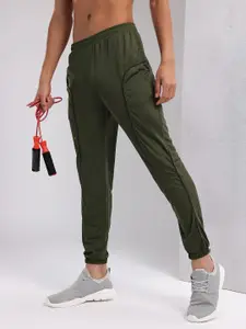 HRX by Hrithik Roshan Men Mid-Rise Rapid-Dry Training Joggers with Contrast Piping