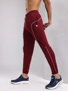 HRX by Hrithik Roshan Men Mid-Rise Rapid-Dry Training Joggers with Contrast Piping