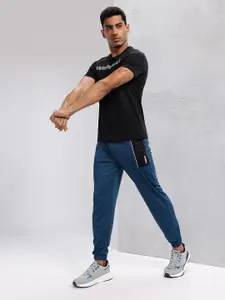 HRX by Hrithik Roshan Men Colourblocked Detail Mid-Rise Rapid-Dry Training Joggers