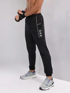 HRX by Hrithik Roshan Men Brand Logo Printed Mid-Rise Rapid-Dry Training Joggers
