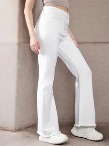 DOLCE CRUDO Women Bootcut High-Rise Light Fade Stretchable Jeans