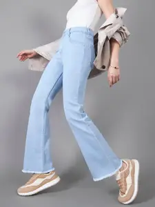 DOLCE CRUDO Women Bootcut High-Rise Heavy Fade Stretchable Jeans