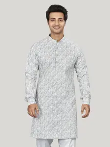 Authentics Men Checked Thread Work Pathani Kurta