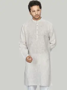 Authentics Men Yoke Design Flared Sleeves Thread Work Kurta