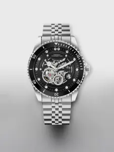 French Connection Men Skeleton Dial & Stainless Steel Straps Automatic Watch- FCA19BSM