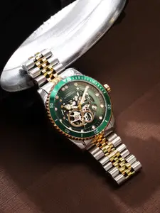 French Connection Men Skeleton Dial & Reset Time Analogue Automatic Motion Watch