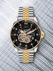 French Connection Men Skeleton Dial & Reset Time Analogue Automatic Motion Watch