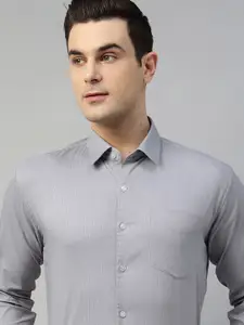 Hancock Self Design Stretchable Slim Fit Formal Shirt