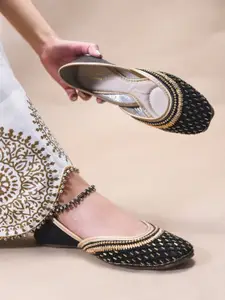 JM Looks Women Embellished Mojaris Flats