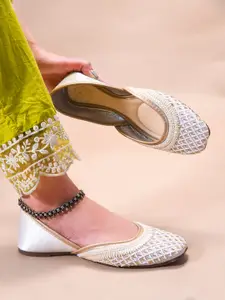 JM Looks Women Embellished Mojaris Flats