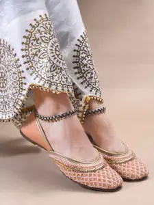 JM Looks Women Embellished Mojaris Flats