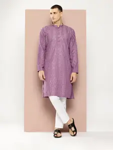 See Designs Men Embroidered Sequinned Kurta with Pyjamas