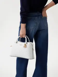 GUESS Textured PU Bucket Satchel with Quilted