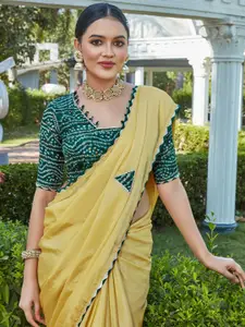 Satrani Geometric Patchwork Saree