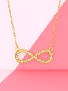 Zisthi 925 Sterling Silver Gold-Plated Endless Love Infinity Pendant Necklace