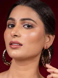 Niscka Gold-Plated Circular Shaped Hoop Earrings