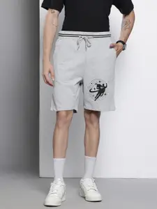 The Indian Garage Co Men Superman Printed Loose Fit Knitted Shorts